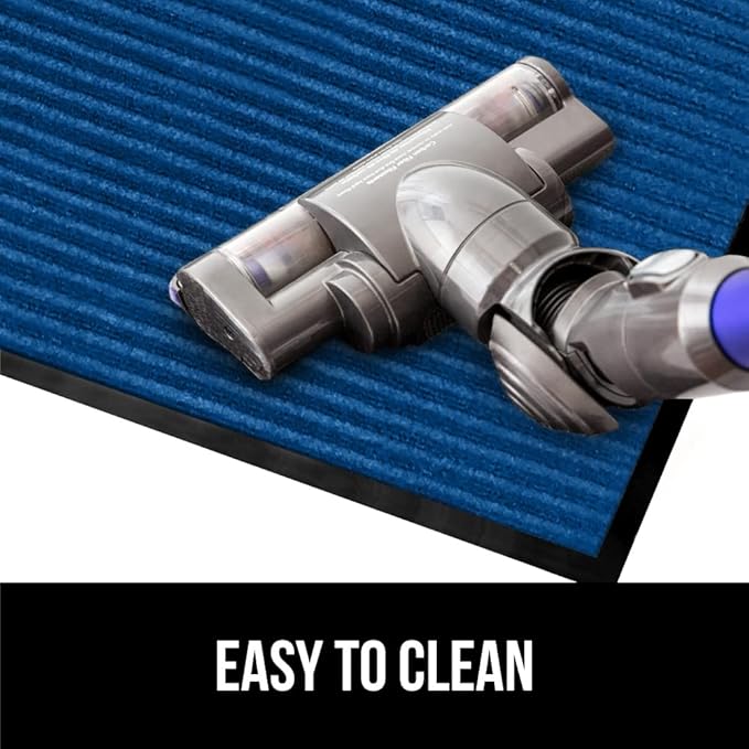 GORILLA GRIP Waterproof Traffic Guard Door Mat, 60x36, Heavy Duty Entryway Mats, Strong Rubber Back Commercial Utility Rugs for Office Hallway, Garage Floor and Home, Low Profile Carpet Runner, Blue