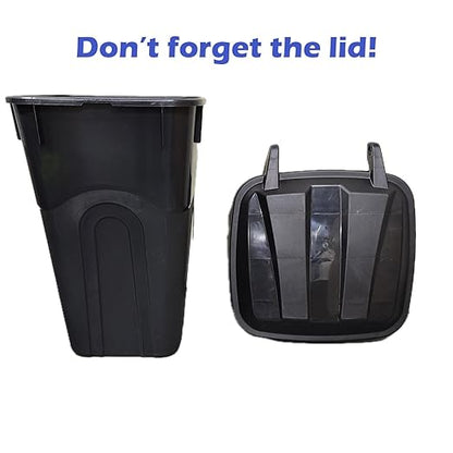 32 Gallon Heavy Duty Wheeled Plastic Garbage Can with Attached Lid and Easy Grip Handle – Bottom Hand Groove, Rugged Wheels, Indoor Outdoor Trash Can for Home, Kitchen, Yard, Patio (2)