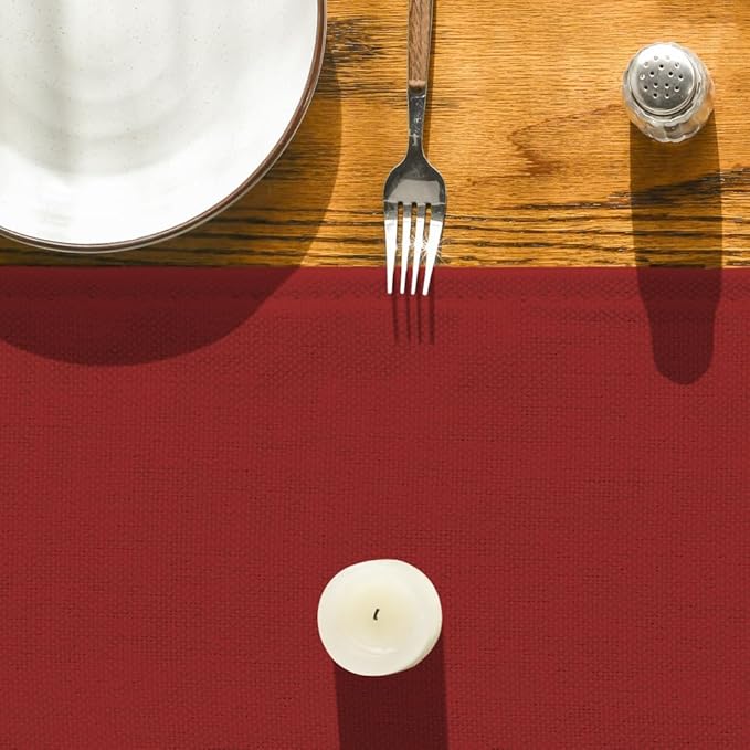 Artoid Mode Red Table Runner, Seasonal Christmas Washable Kitchen Dining Table Decoration for Home Party Decor 13x60 Inch