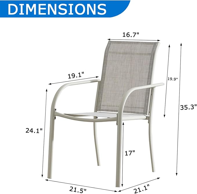 Outdoor Dining Chairs Set of 8, Stackable Patio Chairs - Image 3