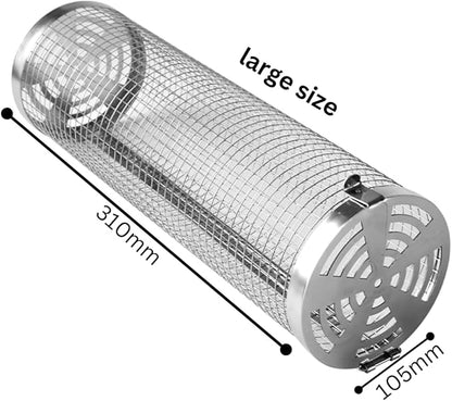 Rolling grilling basket set of-2 Perfect for home grilling BBQ grill parties camping and outdoor cookouts premium stainless steel Long lasting performance.