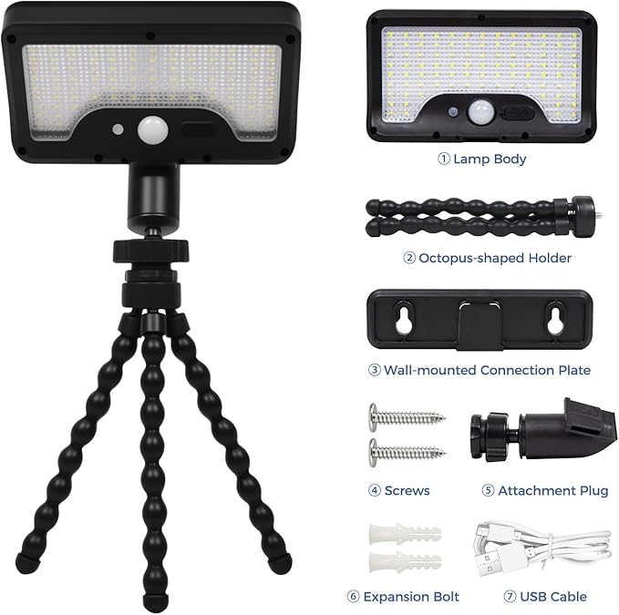 Solar Grill Lights for Outdoor Grill with 92 LEDs, 3 Motion Sensor Light Modes & Energy-Saving Desigh, 360° Adjustable Smoker BBQ Grill Accessories, Grill Gifts for Him Her Parents Husbands