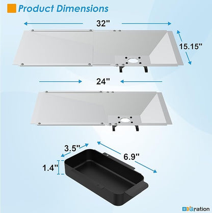 Universal Grease Tray with Catch Pan for Nexgrill Replacement Parts 720-0830H 720-0882A, Charbroil, Dyna Glo, Kenmore, Expect Grill, Drip Pan for 3/4/5/6 Burner Gas Grill Grease Tray Replacement
