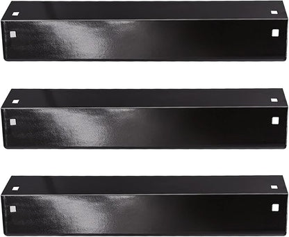 Criditpid Grill Heat Plates Shields for Chargriller 5050, 5650, 3001, 3008, 5072, King Griller 3008, 5252, 3-Pack Porcelain Steel Heat Tent Burner Cover Flame Tamers for Char griller Replacement Parts