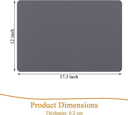 SHACOS Placemats Set of 6 Faux Leather Waterproof Leakproof Wipeable PU Non-Slip Vinyl Place Mats Heat Resistant Table Mats for Kitchen Dining Table Indoor Outdoor, Dark Grey