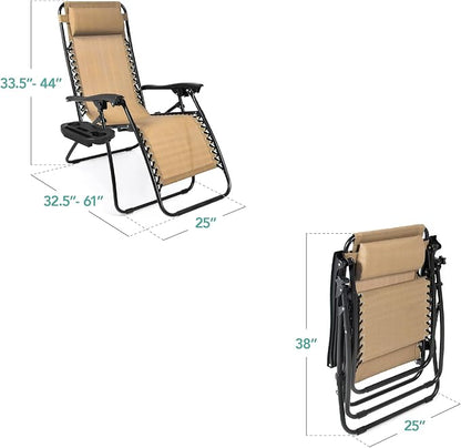 Best Choice Products Set of 2 Adjustable Steel Mesh Zero Gravity Lounge Chair - Image 3