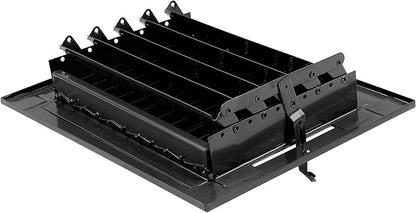 14"w X 8"h Adjustable AIR Supply Diffuser - HVAC Vent Cover Sidewall or Ceiling - Grille Register - High Airflow - Black [Outer Dimensions: 15.75"w X 9.75"h]