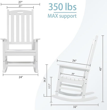 Oversized Outdoor Rocking Chair, HDPE Porch Rocker | High Back Rocking Chairs - Image 3