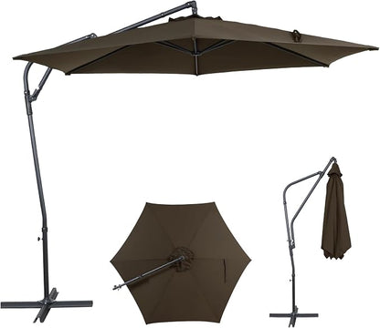 10FT Outdoor Offset Umbrella, Cantilever Patio Umbrella by AEOutdoorUSA