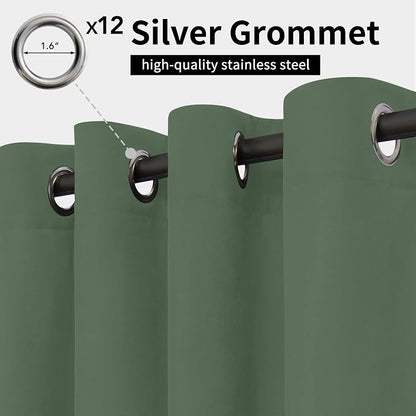 Easy-Going Outdoor Curtains for Patio 1 Panel, 110x96 inch, Sage Green | - Image 2