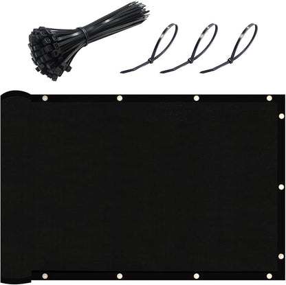 UPGRADE Privacy Fence Screen 6'x10' Black Outdoor 90% Visibility Blockage 170 GSM Mesh Shade Cover Panels for Backyard,Balcony,Home Decoration with Zip Ties,Customized Avaliable