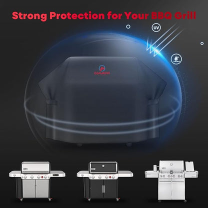 Comnova Grill Cover 72 Inch - 600D BBQ Cover for Outdoor Grill Heavy Duty and Waterproof, Large Barbecue Gas Grill Covers for Weber, Char-Broil, Nexgrill, Monument, Dyna-glo, Brinkmann and More