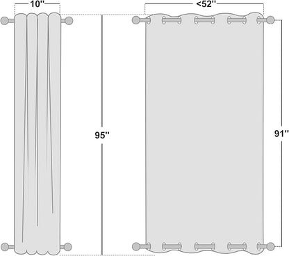 NICETOWN 2 Panels Weighted Blackout Curtains - Image 2