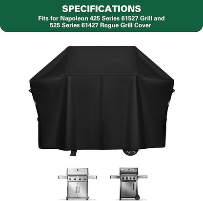 Heavy Duty 600D Grill Cover Fit for 61527 Napoleon 425 Series Grill and Fits 61427 Napoleon 525 Series Rogue Grill Accessories