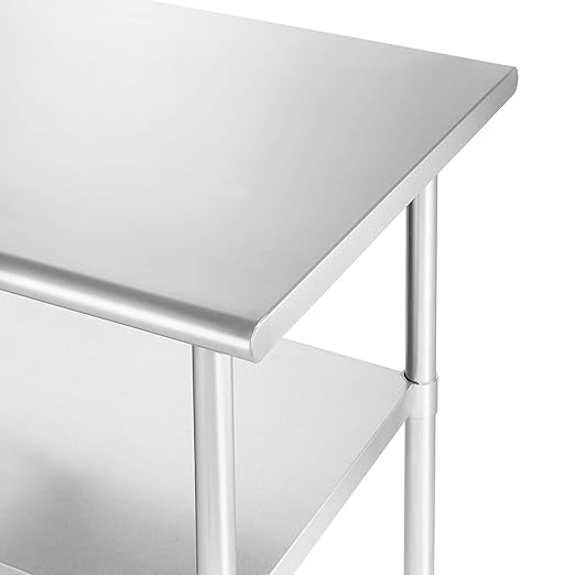 GRIDMANN Stainless Steel Work Table 48 x 24 Inches, NSF Commercial Kitchen Prep Table with Under Shelf for Restaurant and Home