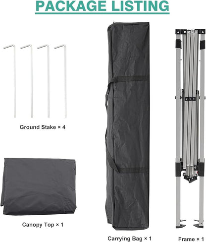 10x10FT Slant Leg Pop Up Canopy Tent, Portable Outdoor Shelter | 10x10FT Base - Image 6
