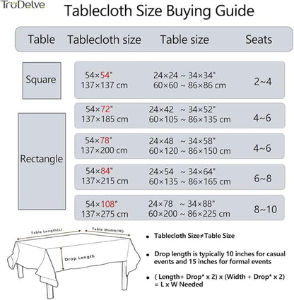 TruDelve Heavy Duty Vinyl Tablecloth Rectangle Plastic Table Cloths Waterproof Oilcloth Tablecloths Outdoor Picnic Table Cloth (72'' x 54'', Birds-1)