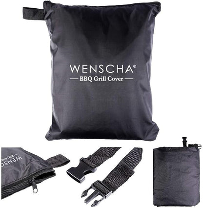 58 Inch BBQ Grill Cover, Wenscha Premium Grill Covers Fully Waterproof, 58x24x48 Inches, UV & Fade & Rip Resistant, Fits Most Brands of Grill - Black