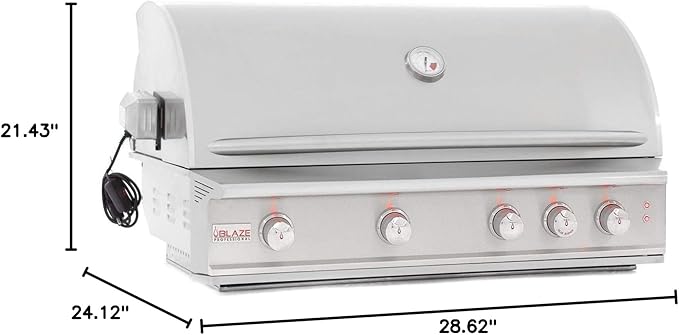 Blaze Outdoor Grill | 34-inch Stainless Steel Propane BBQ Grill | Built-in 3 Burner Barbecue | Professional Outdoor Grilling | Rear Infrared Burner & Grill Lights | BLZ-3PRO-LP