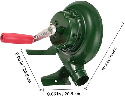 Manual Hand Crank Air Fire Blower Iron Barbecue Fan for Outdoor Grill Camping Picnic Portable Stove Fire Pit Tool