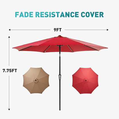 OLIXIS 9ft Patio Table Umbrella, Outdoor Patio Umbrella - Image 2