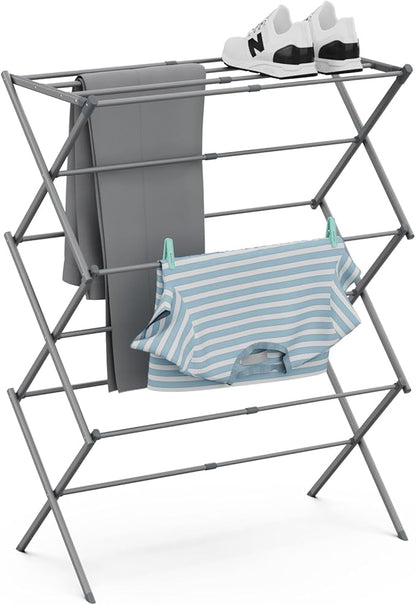 Drying Rack for Laundry, Foldable Clothes Drying Rack, Small Collapsible Dry Rack for Clothes, Use for Indoor & Outdoor Drying Clothes, 40"x29"x14.5" (Grey)