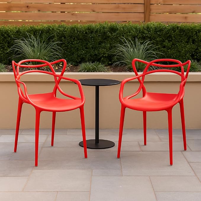 2xhome Modern Dining Chair | Stackable Indoor or Outdoor Entangled Side Chair | - Image 2