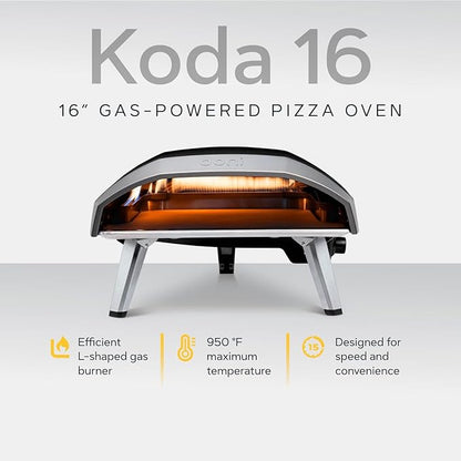 Ooni Koda 16 Gas Pizza Oven - Essentials Pizza Oven Bundle - Includes 14" Pizza Peel and Infrared Thermometer