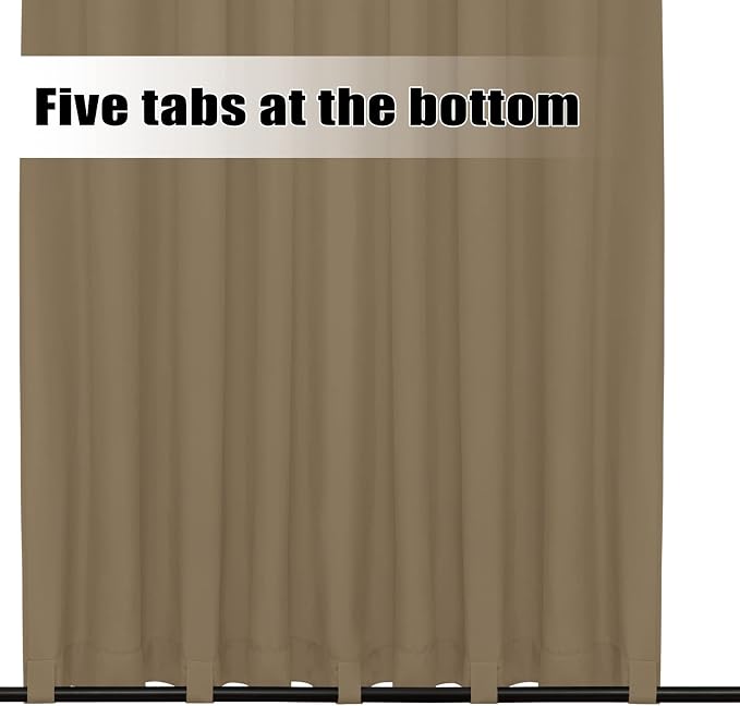 Easy-Going Outdoor Curtains for Patio 1 Panel, 110x108 inch, Khaki | Waterproof - Image 4