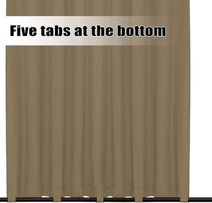 Easy-Going Outdoor Curtains for Patio 1 Panel, 110x108 inch, Khaki | Waterproof - Image 4
