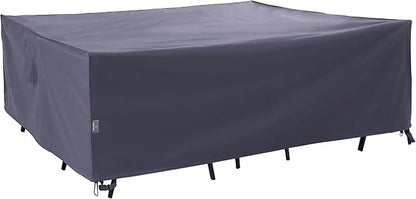 F&J Outdoors Heavy Duty Waterproof Anti-UV Rip-stop Fabric Extra Large Patio Furniture Covers, Grey, 180"x96"x36"