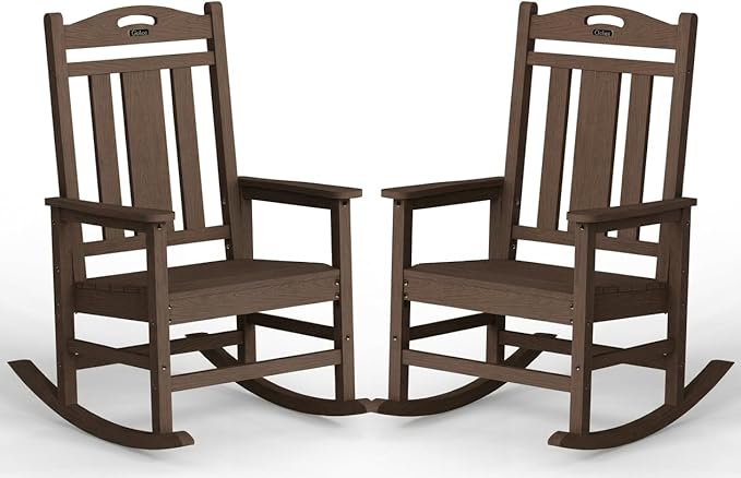 Oversized Outdoor Rocking Chairs, High Back Patio Rockers by CIOKEA