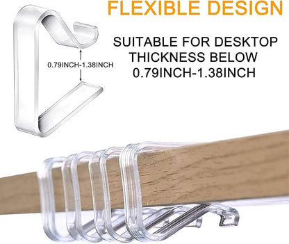 48 Pieces Transparent Clear Tablecloth Clips, Plastic Table Cloth Clips，Windproof Table Cover Holder Clamps，Table Cloth Holder for Christmas Home Wedding Party Indoor Outdoor Camping Picnic (Small)