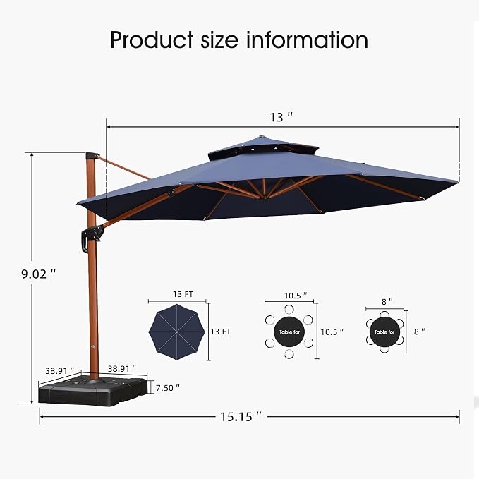 PURPLE LEAF Cantilever Umbrella - Image 8