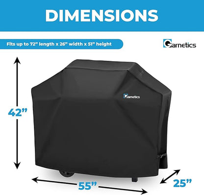 Grill Cover for Outdoor Grill 55 Inch – Bonus Grill Cleaning Brush Included, Heavy Duty Waterproof BBQ Gas Grill Cover for Outside, UV & Fade Resistant, Fits Most 3–4 Burner Grills