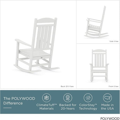 POLYWOOD Presidential Rocking Chair in White - Image 3
