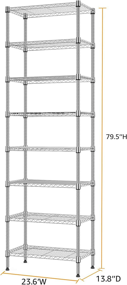 M MZG 8 Tier 2000 lbs Storage Rack Metal Wire Shelving Unit, Storage Standing - Image 3
