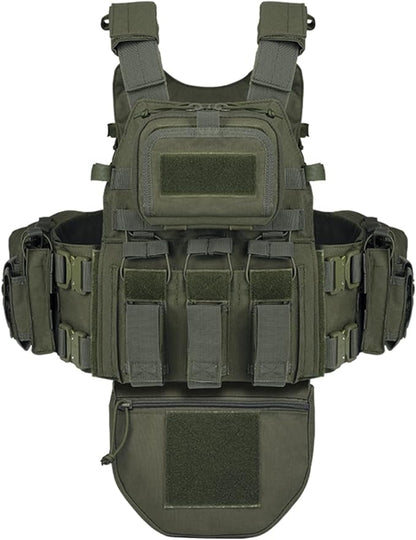 BOMTURN Great Tactical Outdoor Vest for Men Multifunctional Modular Molle Vest with Metal Buckles