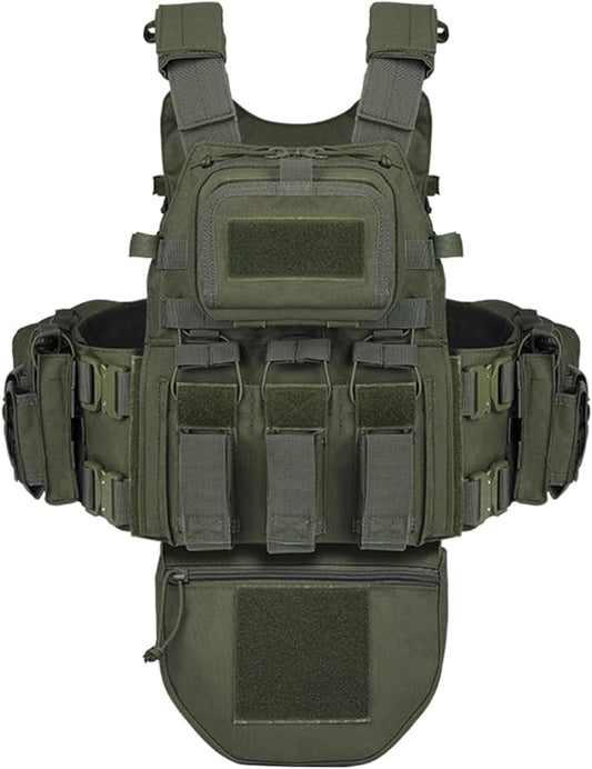 BOMTURN Great Tactical Outdoor Vest for Men Multifunctional Modular Molle Vest with Metal Buckles