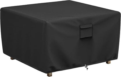SHINESTAR Square Fire Pit Cover, Fits for 41-44 Inch Gas Fire Table, Waterproof and Windproof, 44 x 44 x 24 Inches, Black