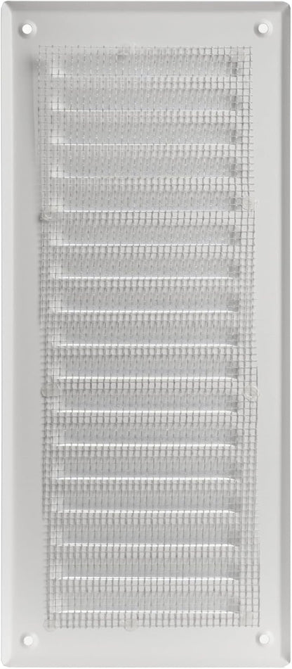 Square Ventilation Grille / 3" x 10" Inch Inside Measurement/White Metal Air Vent Louver - Inside/Outside use / 5" x 11.5" Inch Outer Measurement