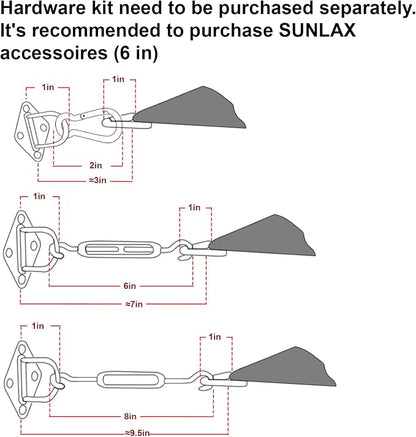 Sun Shade Sail 11' x 19' Dark Grey Rectangle Canopy Sail Shade Cover UV Block - Image 3