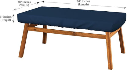 Covers & All Rectangle Table Top Cover, 12 Oz Waterproof UV & Weather Resistant Patio Table Cover, Outdoor Table Cover for Patio Furniture (90" L x 40" W x 5" H, Blue)