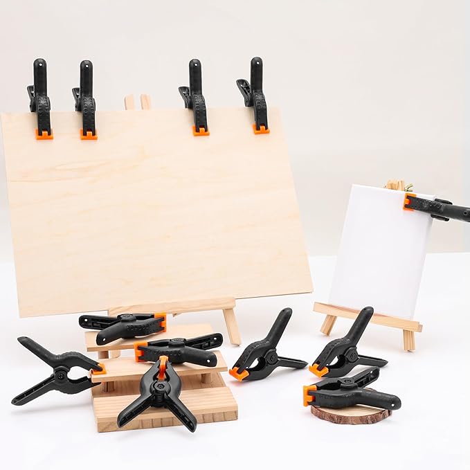 40 Pack 4.5 inch Plastic Spring Clamps, Black Heavy Duty Clips, Backdrop Clips, Woodworking Clamps, Plastic Clamps for Crafts, Backdrop Stand, Woodworking, Photography