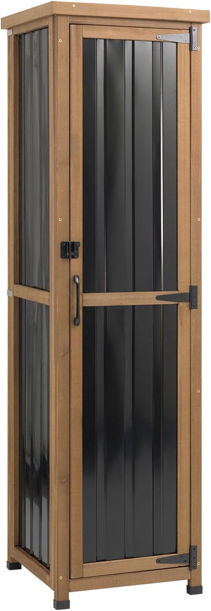 Ketive 62" Tall Narrow Storage Cabinet Wood & Metal, Garden Slim Cabinet by Ketive