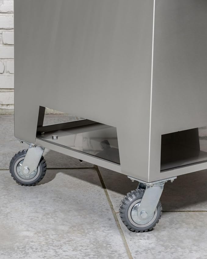 Package: Grill Accessory Storage System, Mobile Prep Station & Serving Cart | Fits Accessories Up to 24" | Wildly Configurable | Works with All Grills and Accessories. (Brazilian Walnut)