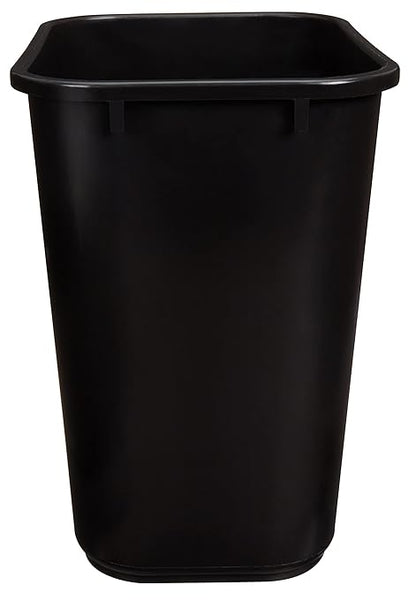 Amazon Basics Trash Can, Rectangular Commercial Office Wastebasket, 7 Gallon (Pack of 2), Black