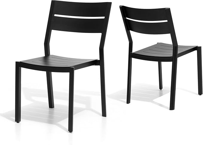 Pellebant Aluminum Stackable Outdoor Patio Dining Chairs Set of 2 | Outdoor by Pellebant