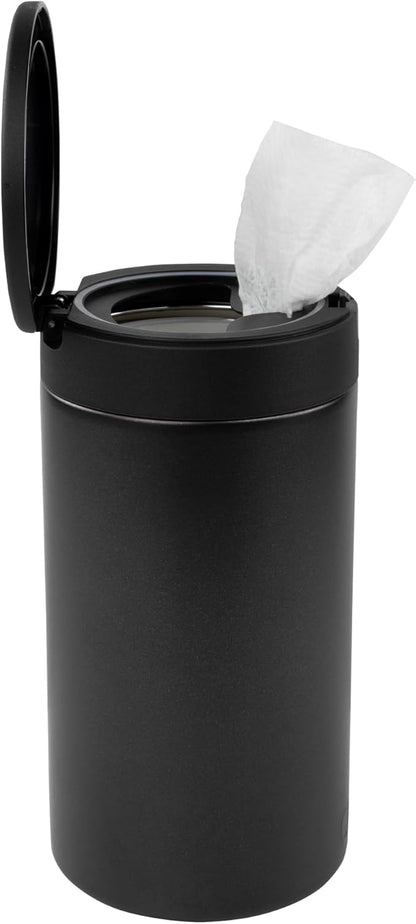 Spectrum Disinfecting Wipes Container with Push Button Lid - Refillable Dispenser for Bathroom, Kitchen, Classroom, Countertop, & Home - Stainless Steel & Rust-Resistant Disinfectant Wipes Holder