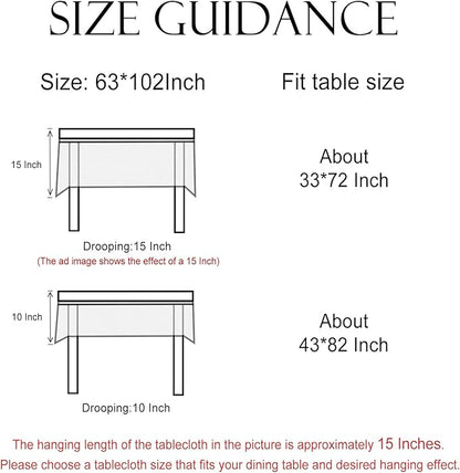 Vintage Linen Tablecloth for Rectangle Table,Yellow Floral French Wrinkle Free Long Tablecloths,Decorative Table Cover for Kitchen,Dining,Thanksgiving,Farmhouse,63" × 102"-Bellano